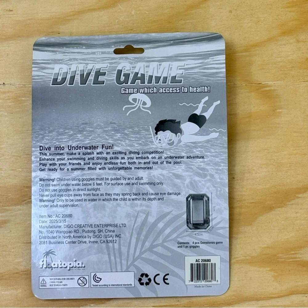 🏊 Floatopia Dive Game – Pool Diving Toys w Goggles & Gemstones (NEW)